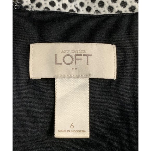 Ann Taylor Loft Fit and Flare Dress | Black + White Geometric design | Size 6/8 - Picture 10 of 10